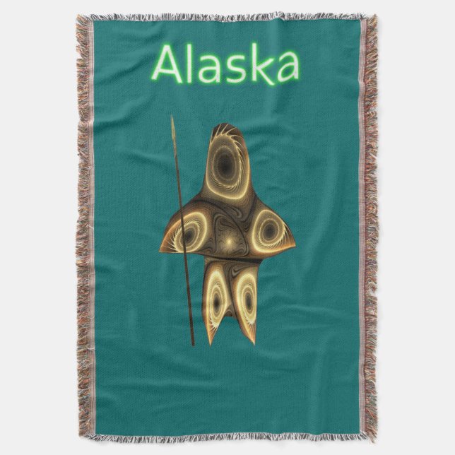 Manta Cazador inuit fractal - Alaska (Frente vertical)