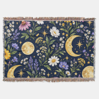 Manta Celestial Moon & Wildflower Botánico Sin Costuras