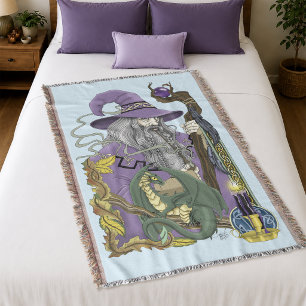Manta Celtic MagoDragón Fantasía Púrpura