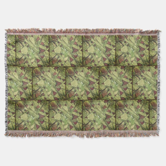 Manta Cerámica con dibujo de piedra volcánica pintado de (Anverso)