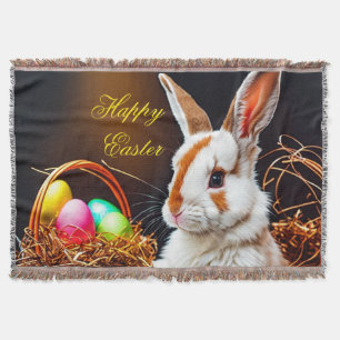 Manta Cesta de conejo y huevos de Pascua