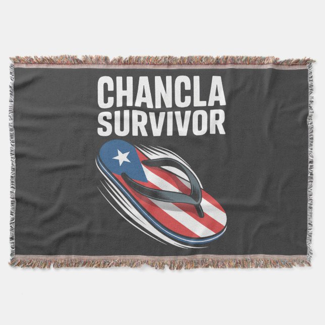 Manta chancla superviviente chiste español divertido (Anverso)
