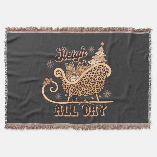Manta Cheetah Styled Christmas Throw Blanket (Anverso)