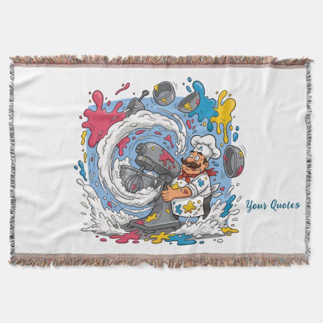 Manta Chef Caótico Con Mezcladora Explosiva (Anverso)