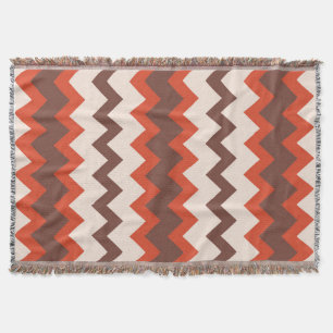 Manta Chevron zigzag diseño natural rojo oscuro