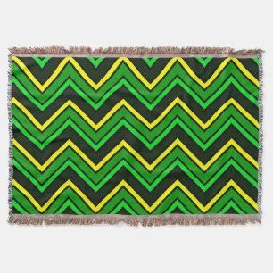 Manta Chevron zigzag verde, negro y amarillo