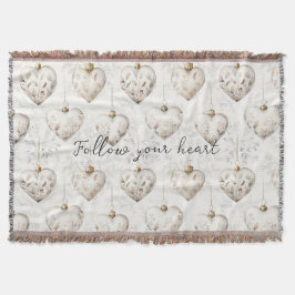 Manta Chic Cream Grey Hearts Ornaments  