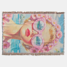 Manta Chica Retro Beach con gafas de sol florales