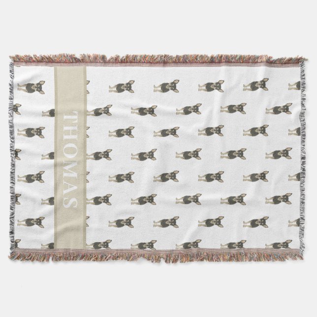 Manta Chihuahua personalizado (negro y tan) (Anverso)