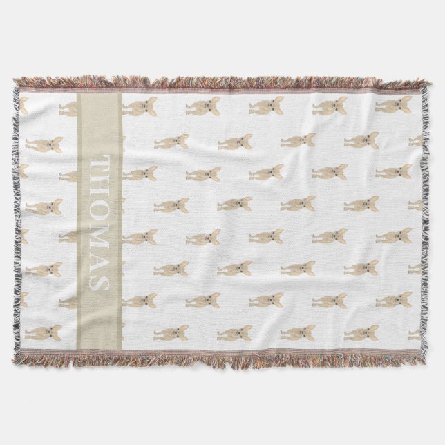 Manta Chihuahua Personalizado (Pelo Corto, Beige Canela) (Anverso)