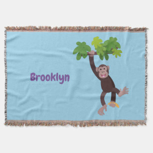 Manta Chimpancé lindo en personalizado colgante de la ju