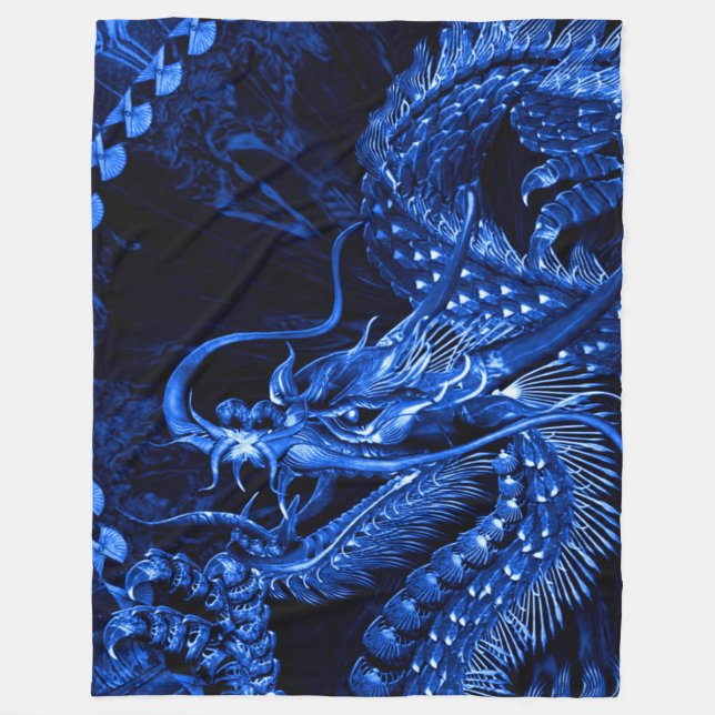 Manta china azul del paño grueso y suave del arte (Anverso)