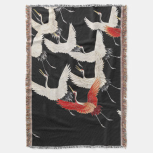Manta Chinoiserie Grulla Voladora Zen Kimono Minimalista