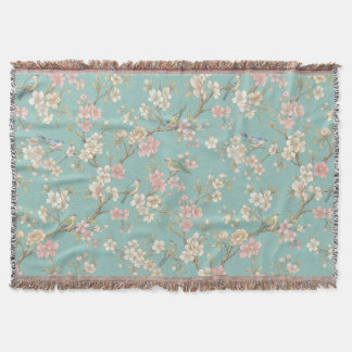 Manta Chinoiserie Vintage Pájaro y Flor