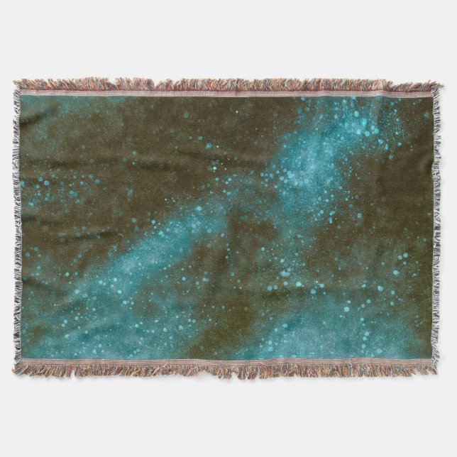 Manta Chispas de Galaxia Verde Abstracto (Anverso)