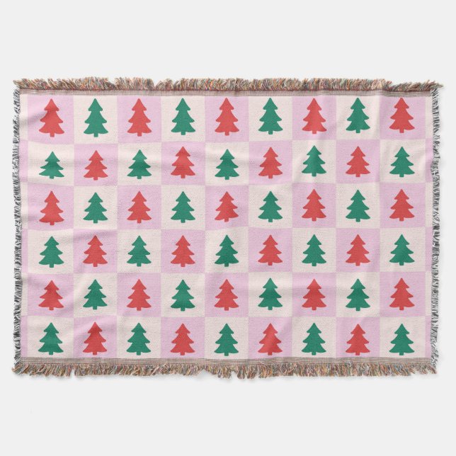 Manta Christmas Trees Throw Blanket (Anverso)