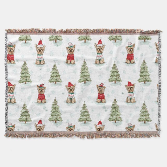 Manta Christmas Yorkies Dog (Anverso)
