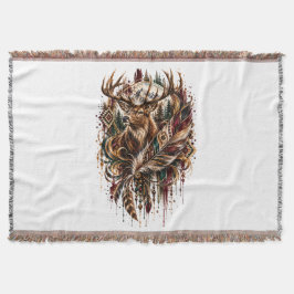 Manta Ciervo Tribal Boho, Soñando con Ciervos