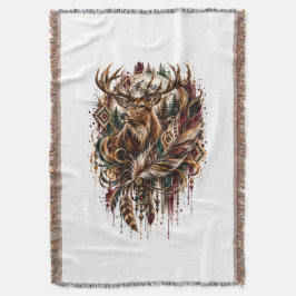 Manta Ciervo Tribal Boho, Soñando con Ciervos