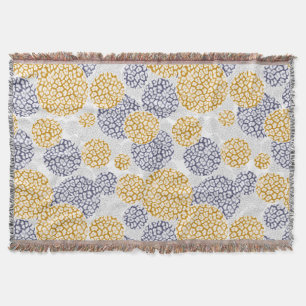 Manta Círculos con huella de piel de leopardo amarillo y