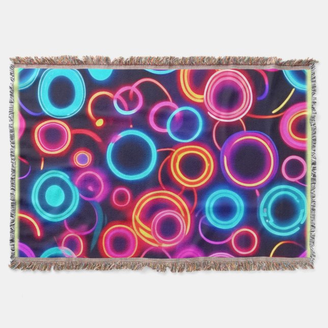 Manta Círculos de neón: un festín visual vibrante (Anverso)