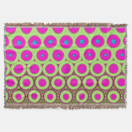 Manta Círculos rosados de neón inspirados en los años 70