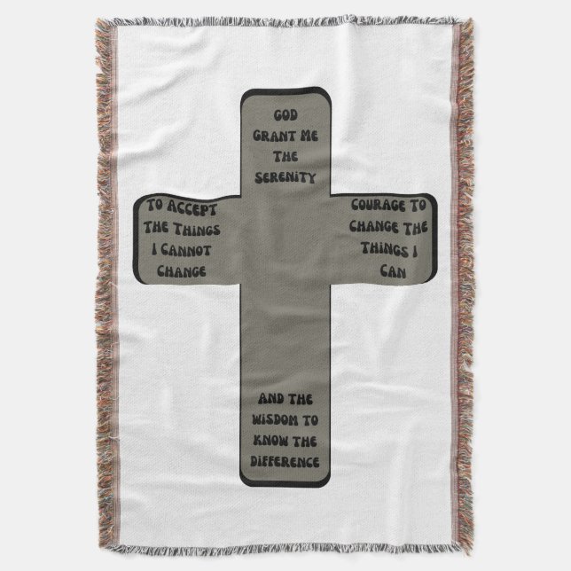 Manta Cita cruzada de oración de la serenidad (Frente vertical)