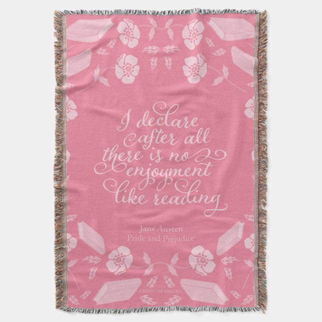 Manta Cita floral floral de Jane Austen Pride & Prejudic (Frente vertical)