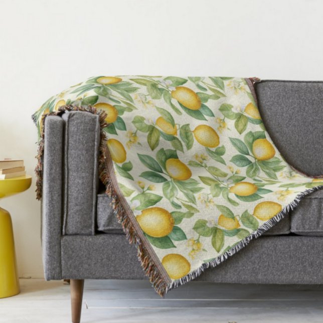 Manta Citrus de flores de limón mediterráneo (Subido por el creador)