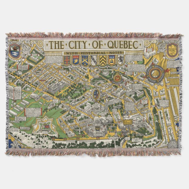 Manta Ciudad del mapa de Quebec (Anverso)