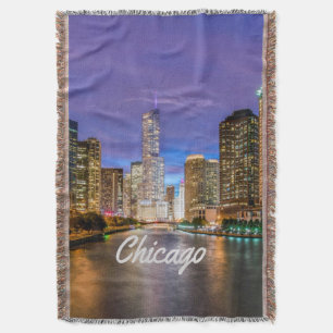 Manta Ciudad Illinois De Chicago De Noche