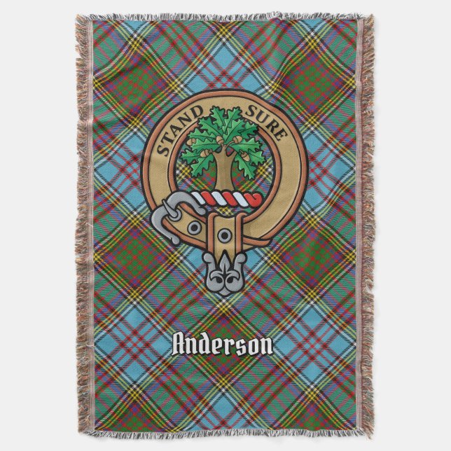 Manta Clan Anderson Crest over Tartan (Frente vertical)
