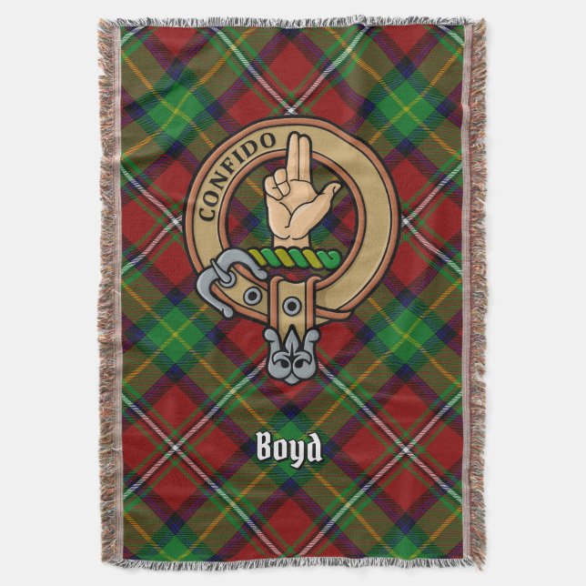 Manta Clan Boyd Crest over Tartan (Frente vertical)