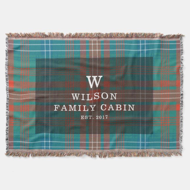 Manta Clan clásico de plaid Wilson Rustic Tartán (Anverso)