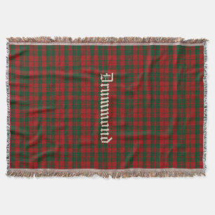 Manta Clan Drummond Tartan Plaid Personalizado Throw Bla
