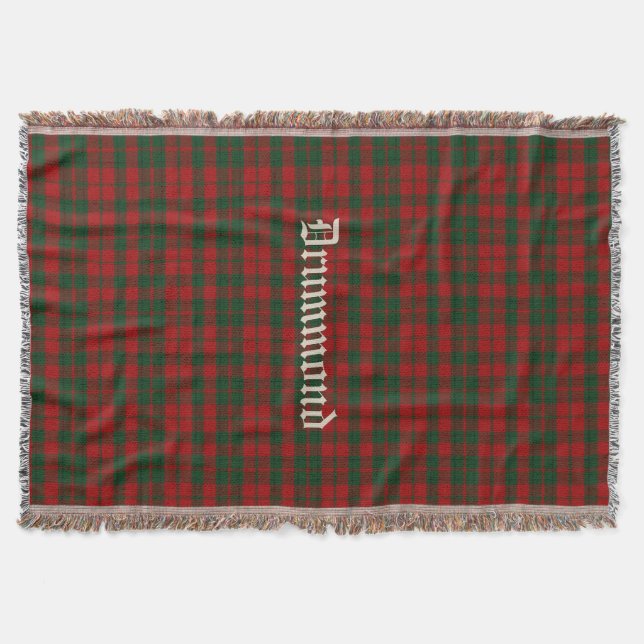 Manta Clan Drummond Tartan Plaid Personalizado Throw Bla (Anverso)