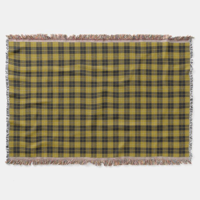 Manta Clan escocés Barclay Vestido Amarillo Tartán Negro (Anverso)