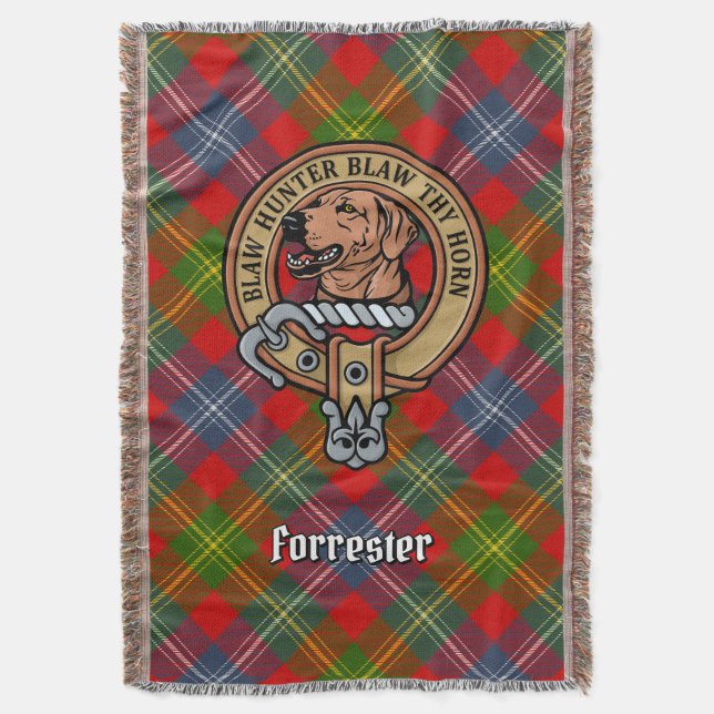 Manta Clan Forrester Crest over Tartan (Frente vertical)