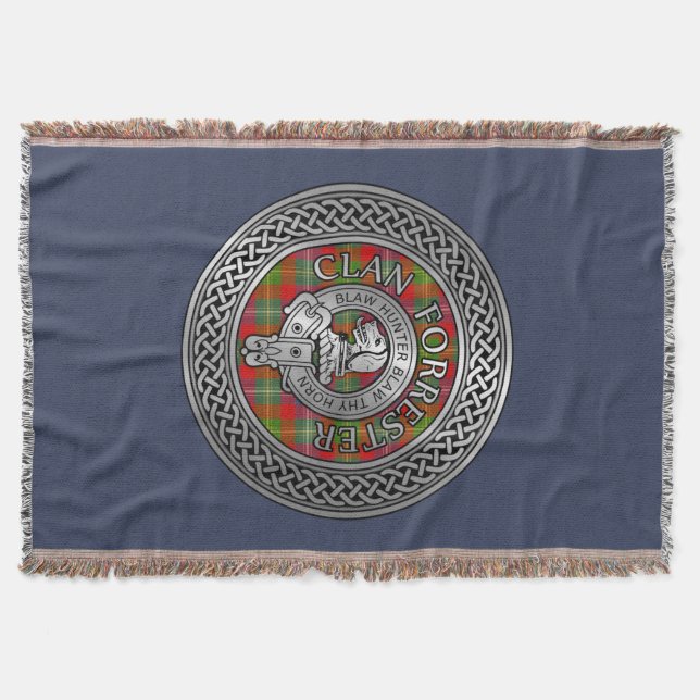 Manta Clan Forrester | Foster Escudo y Tartan Knot (Anverso)