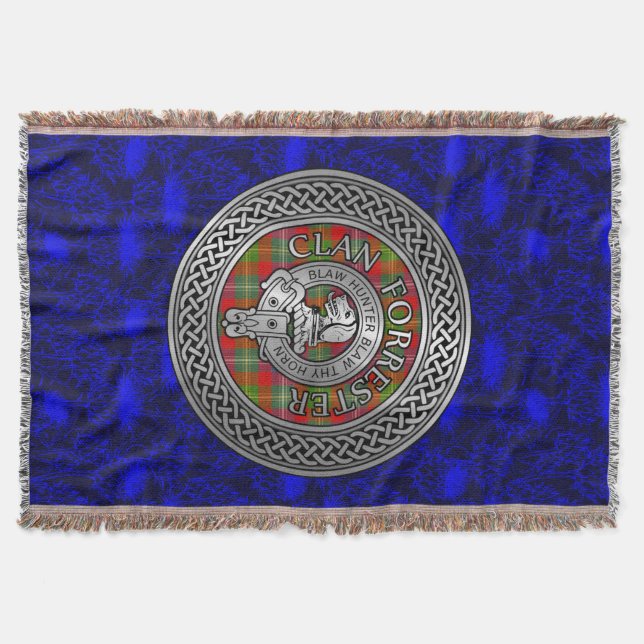 Manta Clan Forrester | Foster Escudo y Tartan Knot (Anverso)