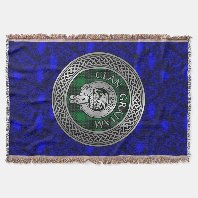 Manta Clan Graham Escudo y Tartan Knot (Anverso)