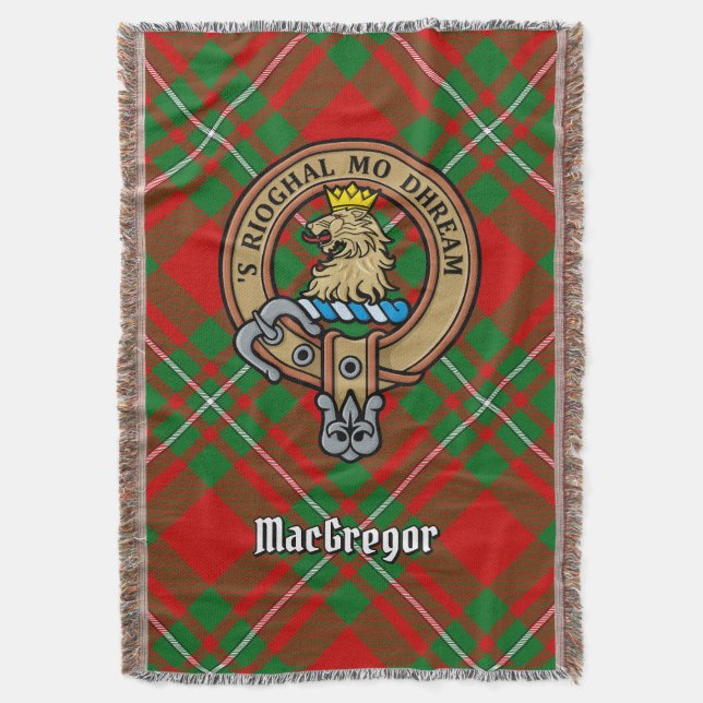 Manta Clan Gregor Crest over Tartan (Frente vertical)
