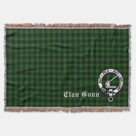 Manta Clan Gunn Escudo Badge & Tartan Throw Blanket