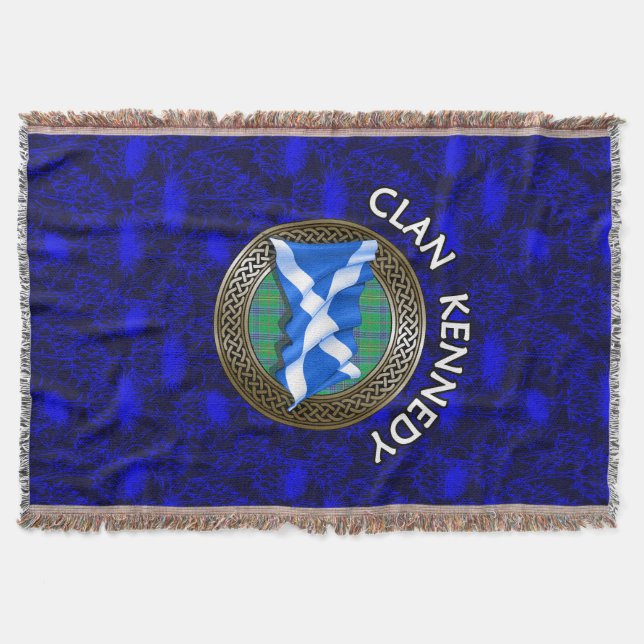 Manta Clan Kennedy Tartan Knot & Flag (Anverso)