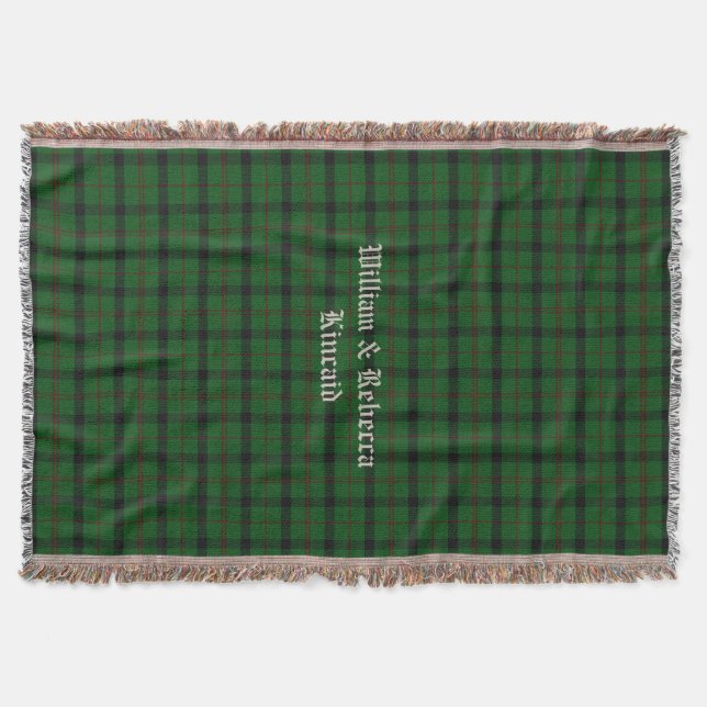 Manta Clan Kincaid Tartan Plaid Personalizado Throw Blan (Anverso)