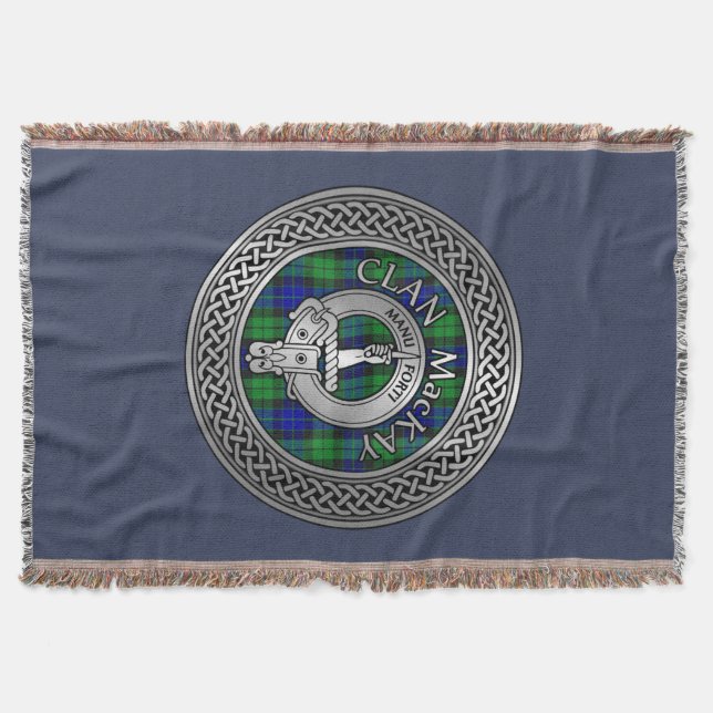 Manta Clan MacKay Escudo & Tartan Knot Throw Blanket (Anverso)