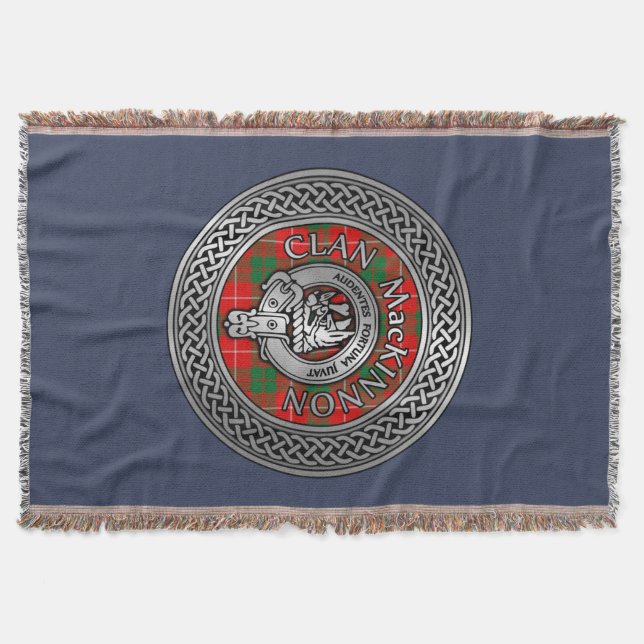 Manta Clan MacKinnon Escudo & Tartan Knot Throw Blanket (Anverso)