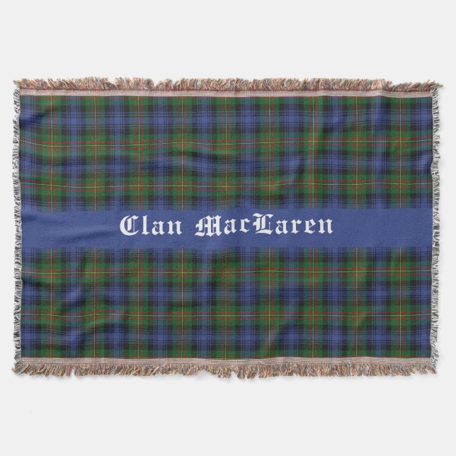 Manta Clan MacLaren Tartan Plaid Personalizable (Anverso)