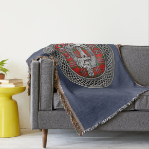 Manta Clan MacLean Escudo & Tartan Knot Throw Blanket