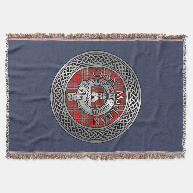 Manta Clan MacLean Escudo & Tartan Knot Throw Blanket (Anverso)